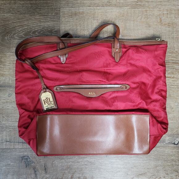 Vintage Lauren Ralph Lauren Horseshoe Red Shoulder Bag - Picture 6 of 10